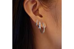  Luna Gaze - Créoles - Argent / Rhodié - Zircone